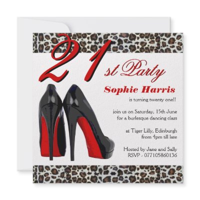 21st Twenty First Stiletto Heels BirthdayParty Invitations by claire_shearer