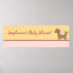 22.5"x7.5" Personalised Banner Abby's Farm Pink Print