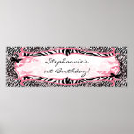22.5"x7.5" Personalised Banner Butterfly Zebra