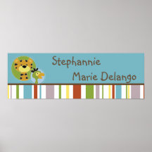 22.5"x7.5" Personalised Banner Jungle Tales Safari Poster