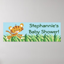 22.5"x7.5" Personalised Banner Rain-forest Jungle Print