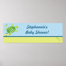 22.5"x7.5" Personalised Banner Turtle Reef Ocean Poster