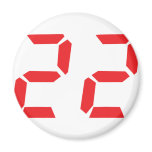 22 twenty-two red alarm clock digital number fridge magnet