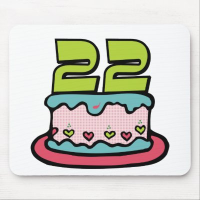 22 Year Old Birthday Cake Mousepads by Birthday_Bash