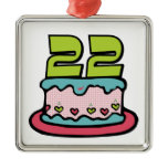 22 Year Old Birthday Cake Christmas Tree Ornament