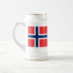 22oz White/Gold Stein Norway&Flag Mugs