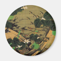 23. 池辺群虫図, 若冲 Living Beings with Pond, Jakuchū Refrigerator Magnets