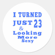 23 birthday designs round stickers
