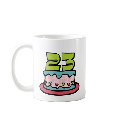 23 Year Old Birthday Cake Mugs by Birthday_Bash