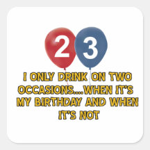 23 year old birthday designs square stickers