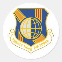 23rd air force round sticker