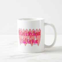23rd Psalm--Pink Hearts--Gifts Coffee Mugs