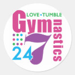 24/7 Gymnastics Round Stickers