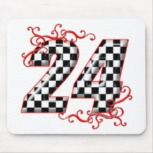 24 checkers flag number mouse pad