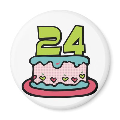 24 Year Old Birthday Cake Magnet by Birthday_Bash
