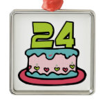 24 Year Old Birthday Cake Ornament