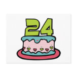 24 Year Old Birthday Cake Post Card