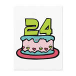 24 Year Old Birthday Cake Postcard