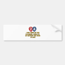 24 year old birthday designs bumper sticker