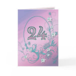 24th Birthday card with diamond stars