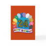 24th Birthday Gifts with Assorted Balloons Design Greeting Cards
