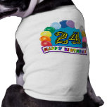 24th Birthday Gifts with Assorted Balloons Design Dog Clothes