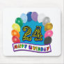 24th Birthday Gifts with Assorted Balloons Design Mouse Mat