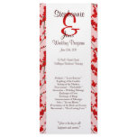 25 4x9 Wedding Program Red Cherry Blossom Customised Rack Card