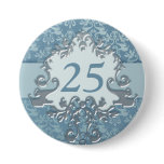 "25" age damask elephant silver button/badge