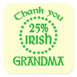 25% Irish - Thank You Grandma Square Sticker