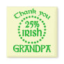 25% Irish - Thank You Grandpa Refrigerator Magnets