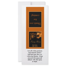 25 Lollipop Topper Sweet 16 Orange Black