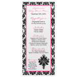 25 Menu Cards Hot Pink Black Damask