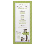 25 Menu Cards Monkey Time Zoo Animal rack cards