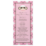 25 Menu Cards Pink Argyle Sock Monkey rack cards