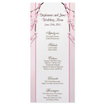 25 Menu Cards Pink Cherry Blossom Rack Card