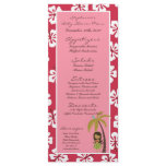 25 Menu Cards Pink Hawaiian Luau Tropical rack cards