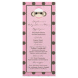 25 Menu Cards Pink Sock Monkey rack cards