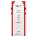 25 Menu Cards Red Cherry Blossom Customized Rack Card