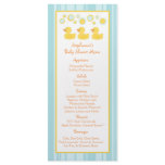 25 Menu Cards Rubber Ducky Bubbles