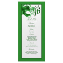 25 Menu Cards Sweet 16 Green Party