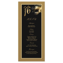 25 Menu Cards Sweet 16 Purple Gold Party