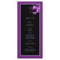 25 Menu Cards Sweet 16 Purple Lilac Black Party