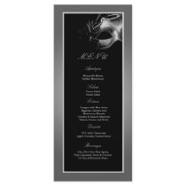 25 Menu Cards Sweet 16 Silver Black Party