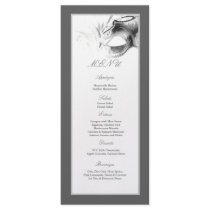 25 Menu Cards Sweet 16 Silver White Party
