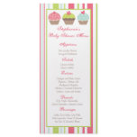 25 Menu Cards Tea Party Pink Pastel Cupcake rack cards