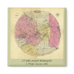 25 Miles Around Minneapolis - 1881 Map