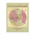 25 Miles Around Minneapolis - 1881 Map