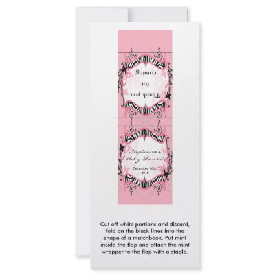 25 Mint Matchbooks Girly Butterfly Zebra Print by AnnLeeDesigns