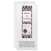 25 Mint Matchbooks Hot Pink Black Damask